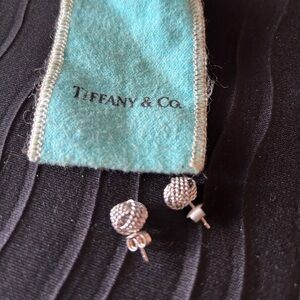 Authentic Preloved Tiffany & Co. Sterling Silver Twist Mesh Knot Stud Earrings